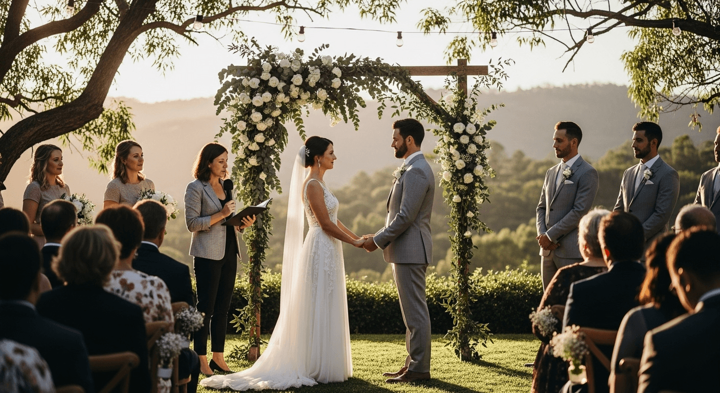 Ceremonia ślubu humanistycznego na zewnątrz